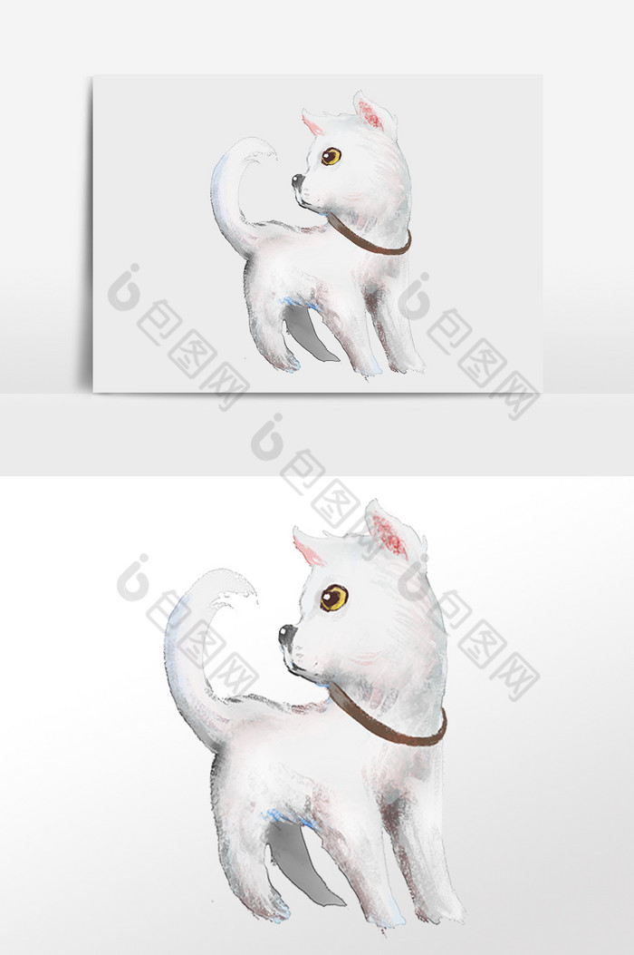 小动物小白狗插画图片图片