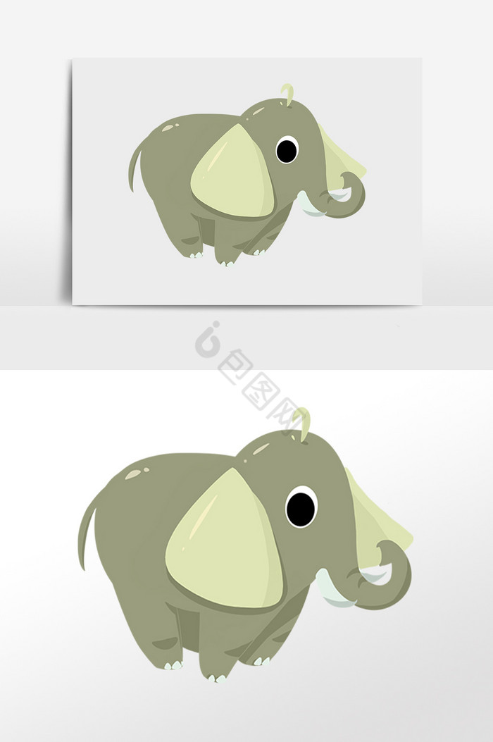 小动物大象插画图片