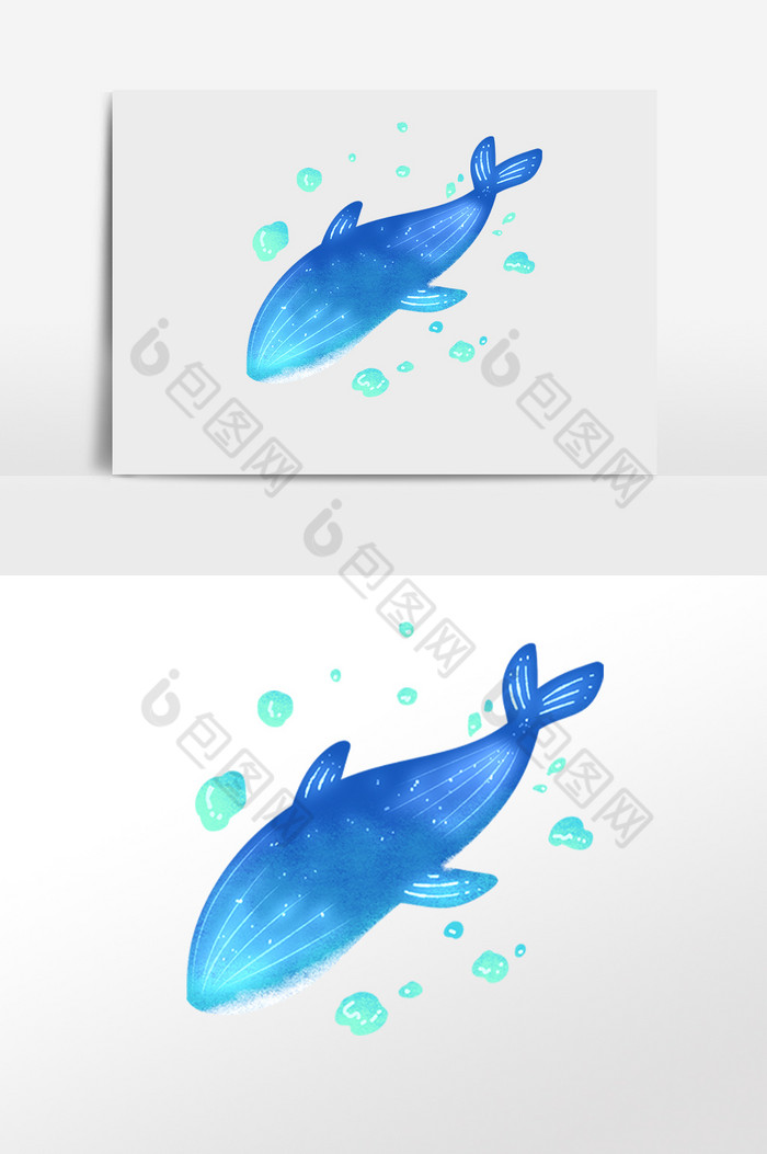 海底梦幻鲸鱼插画图片图片
