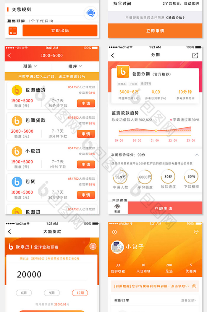 橙色商务借款APP套图