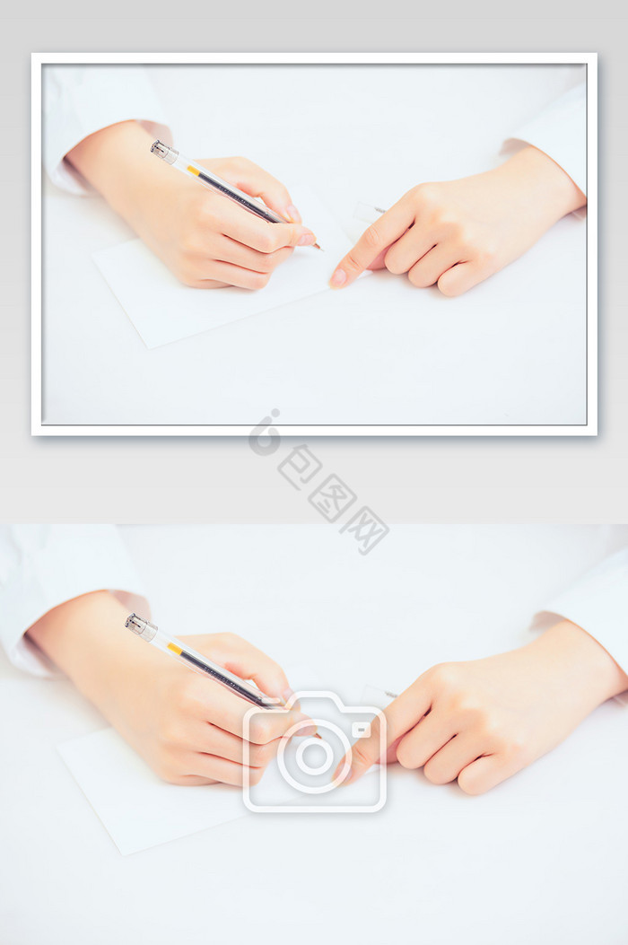 医护人员坐姿签字手势动作图片