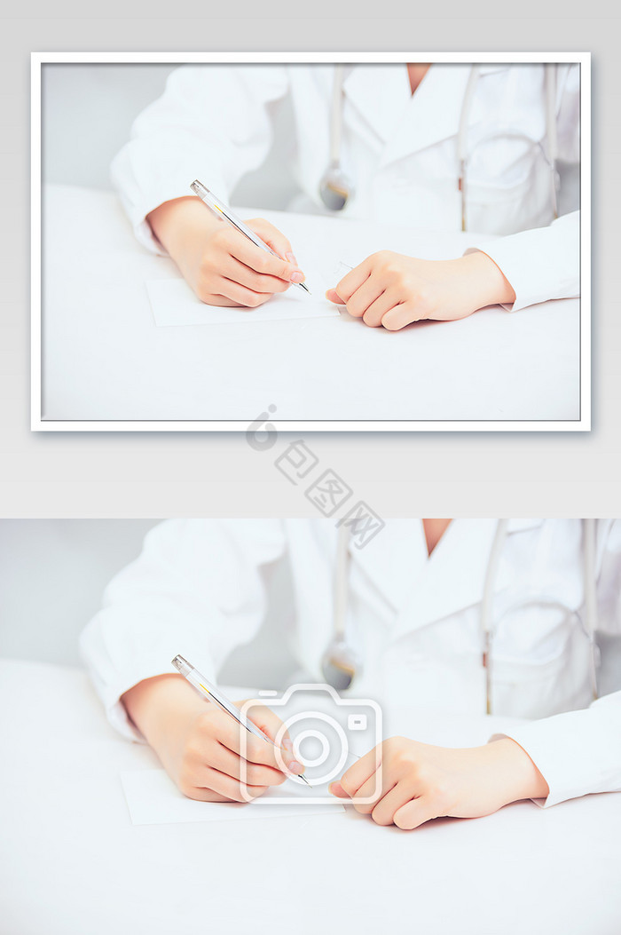 医护人员坐着签字手势动作图片