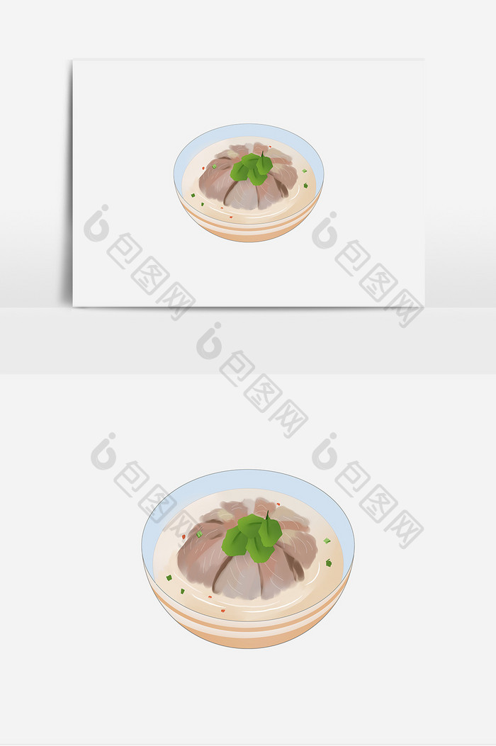 大暑肉骨汤卡通创意元素