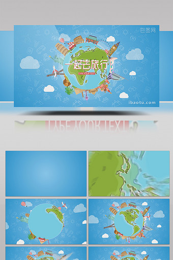 4K卡通动画旅行旅游片头AE模板图片