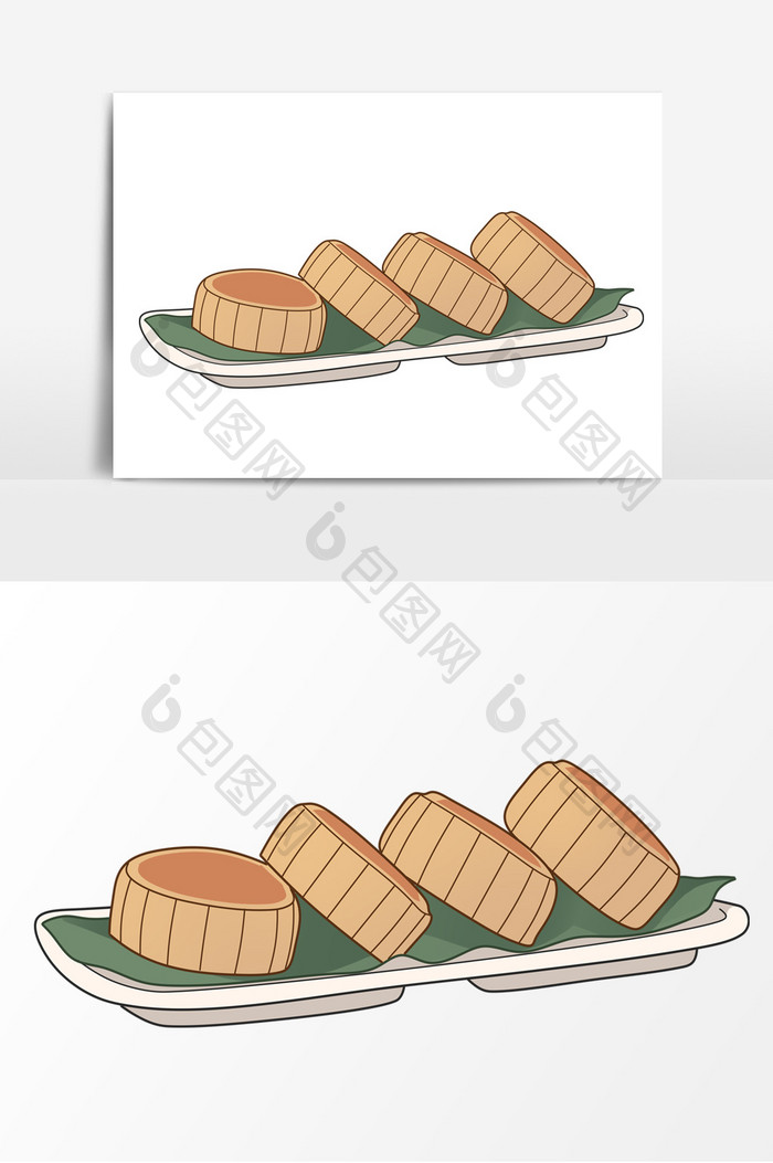 月饼手绘卡通形象元素图案