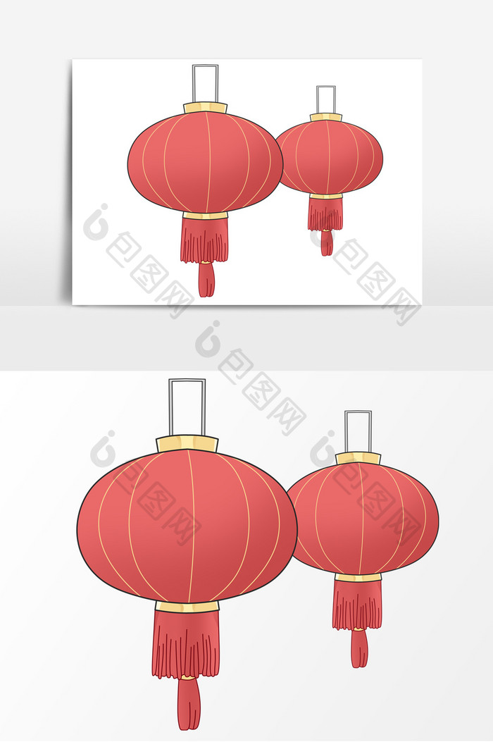 中秋节灯笼手绘形象元素