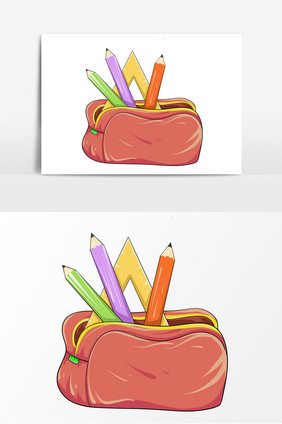 手绘笔袋卡通形象元素