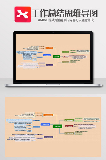 工作计划思维导图XMind模板图片