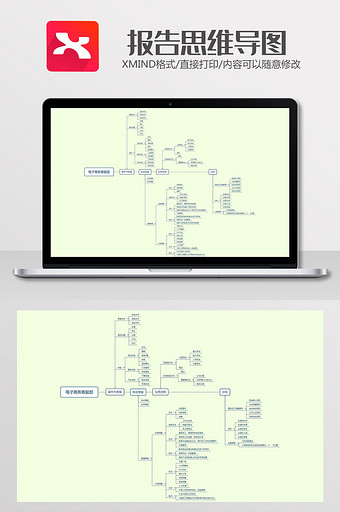 工作报告思维导图XMind模板图片