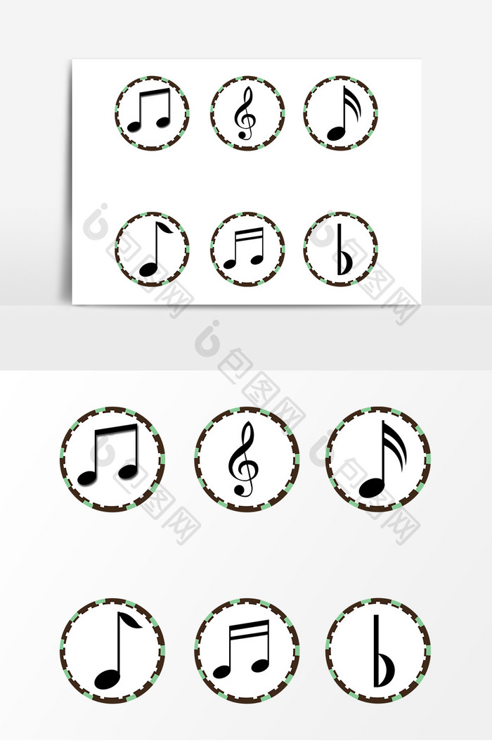 中国风手绘卡通音符可爱 Psd素材 包图网