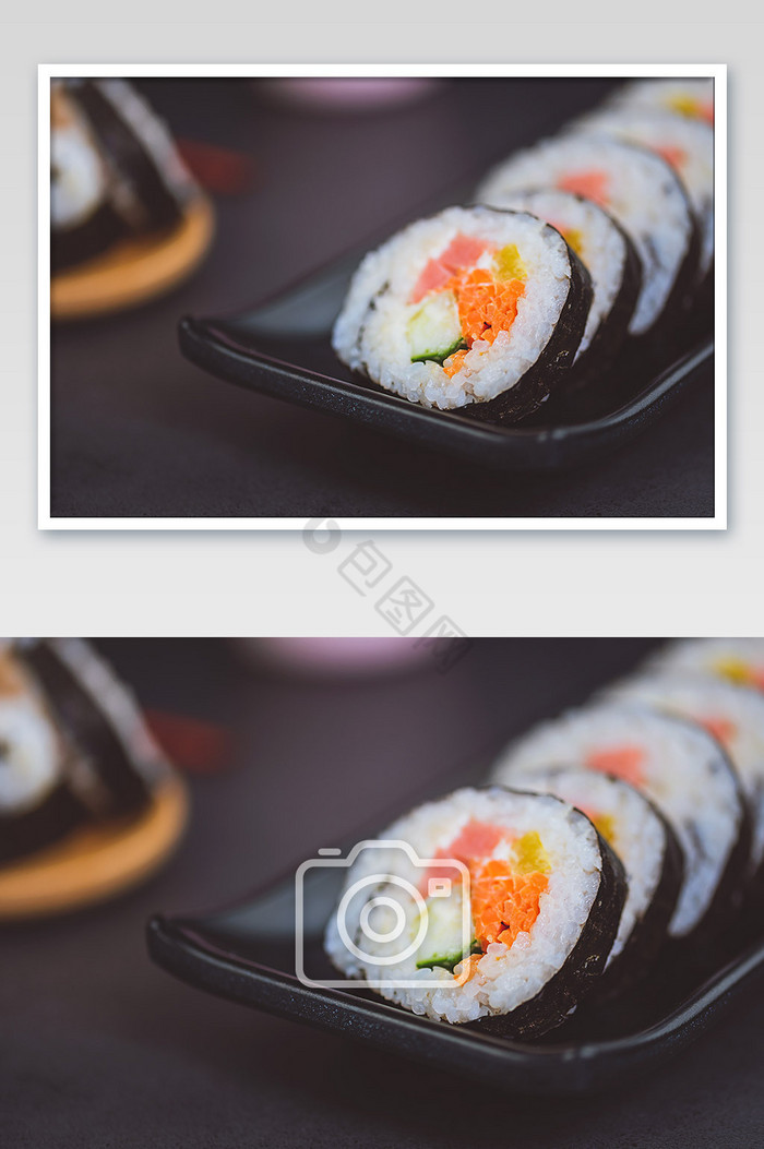 寿司紫菜包饭卷美食图片