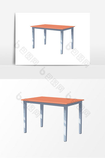 手绘铁质桌腿桌子元素图片