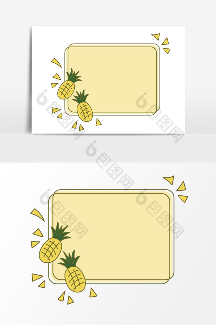 矢量水果菠萝对话框元素装饰