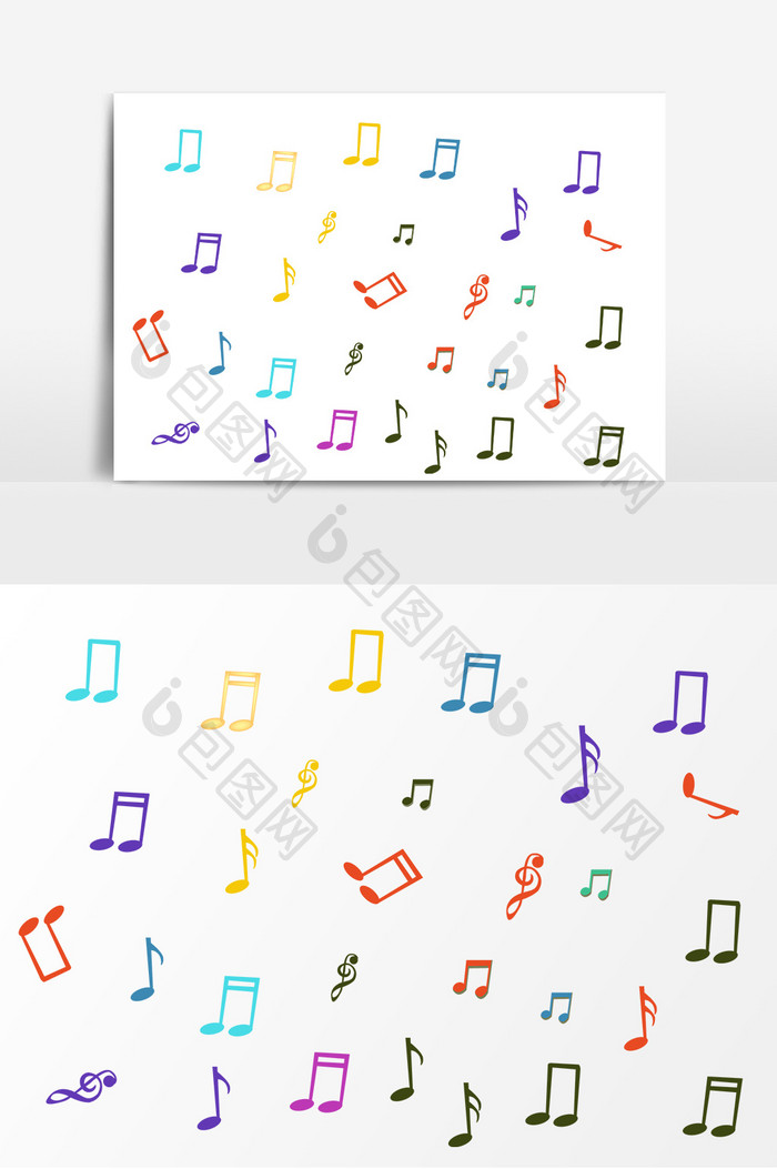 卡通音乐音符底纹 Ai素材 包图网