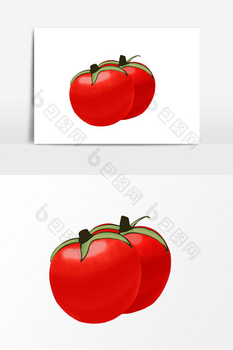 手绘蔬菜两个西红柿元素图片