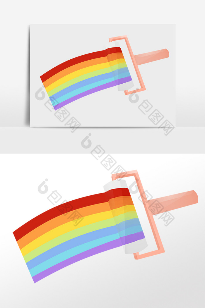 彩色油漆彩虹插画图片图片