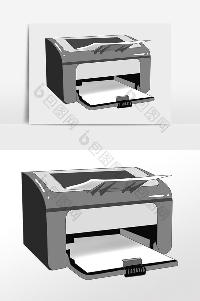 办公资料打印机插画图片图片