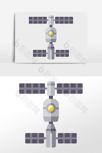 手绘宇航航空太空搜索信号源插画图片