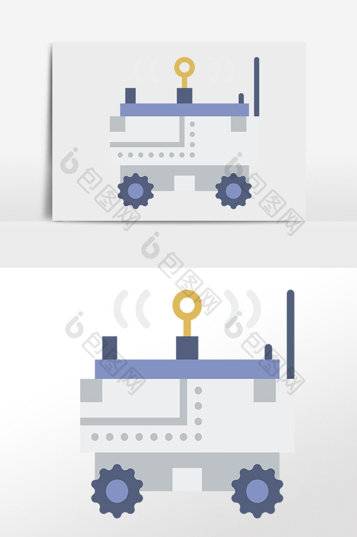 手绘宇航航空太空信号源插画