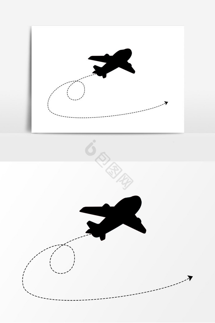 飞机剪影线装饰图片