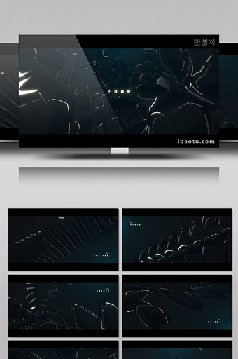 黑暗空间抽象光效线条开场标题动画AE模板图片