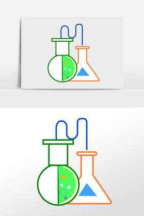 手绘学习工具实验器具插画