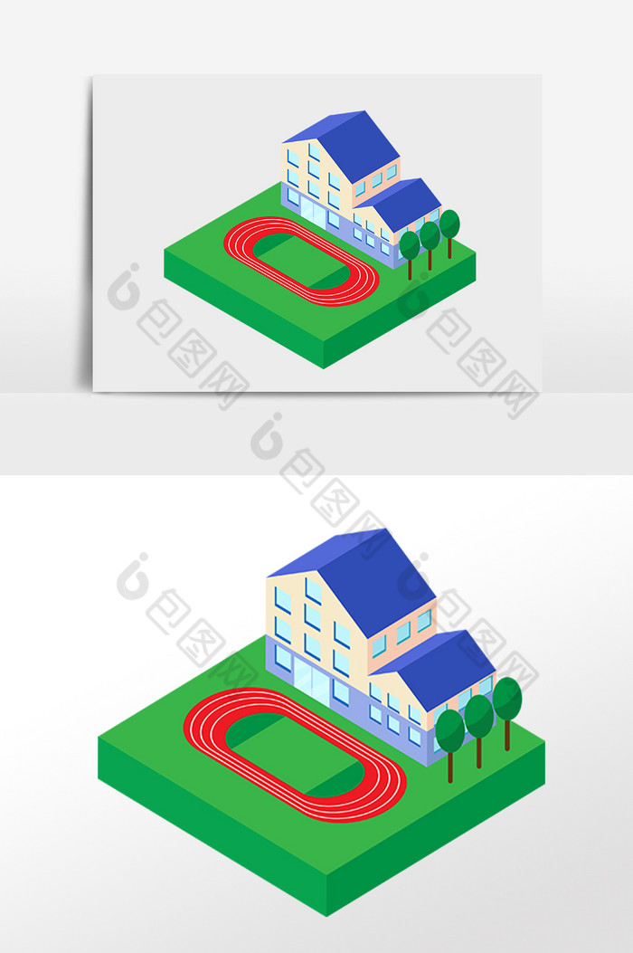 25D学校建筑插画图片图片