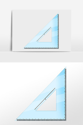 手绘教育学习文具三角尺插画