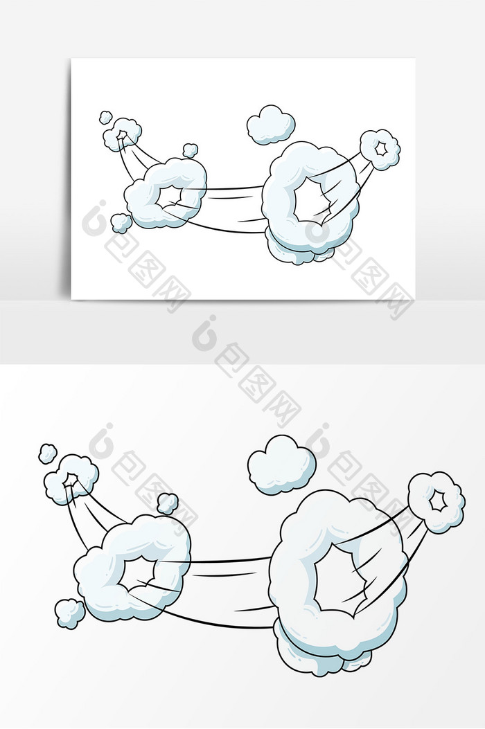 卡通云朵冲击元素