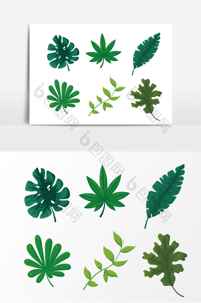 卡通植物叶子元素