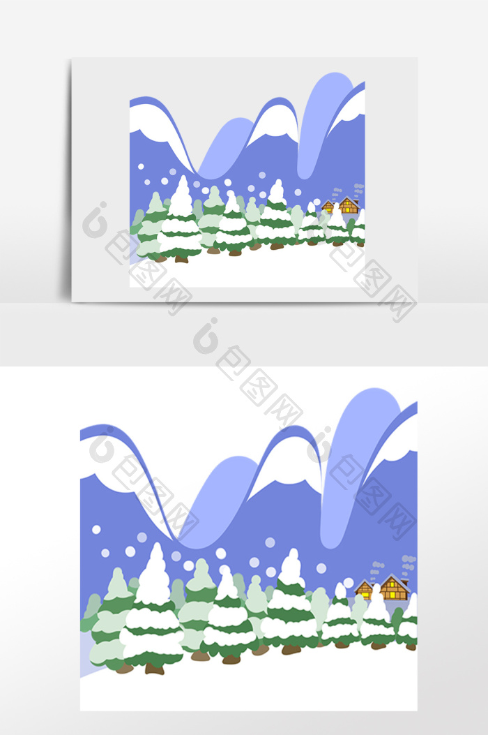 自然灾害灾难雪灾插画png下载-包图网