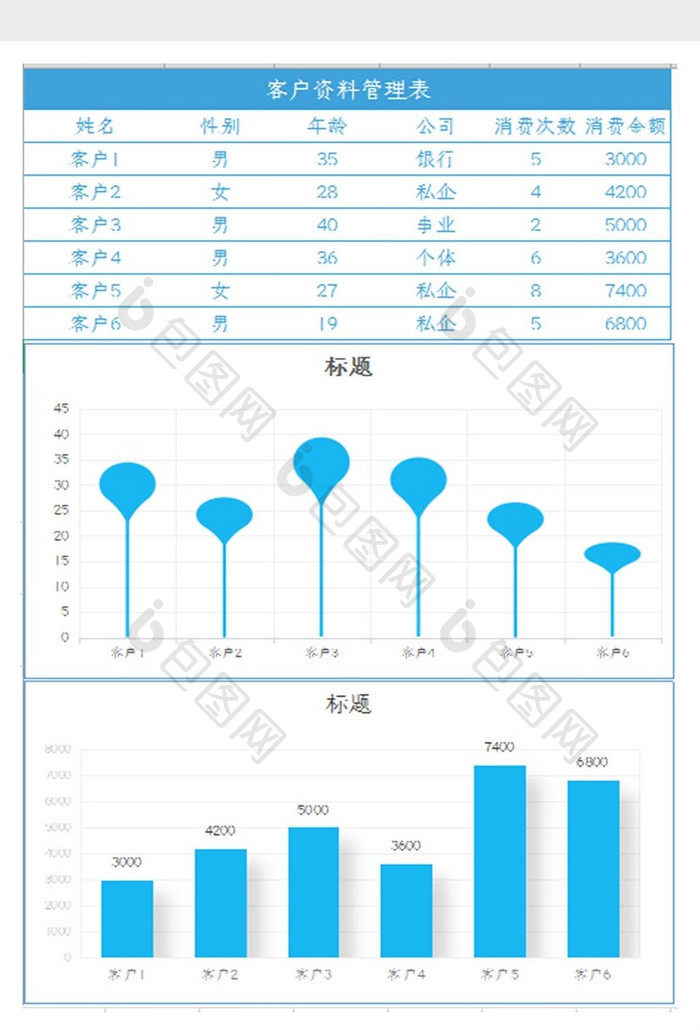 自动生成客户资料表Excel模板