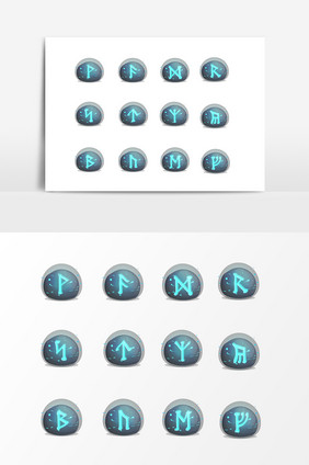 网络游戏符文图标设计元素