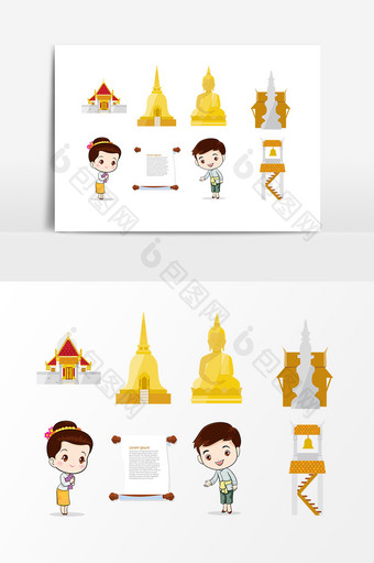 泰国宫殿寺庙佛像设计素材图片