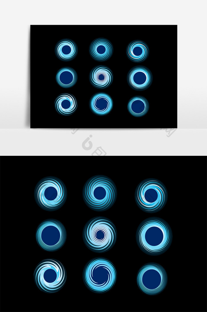 蓝色螺旋光效效果素材