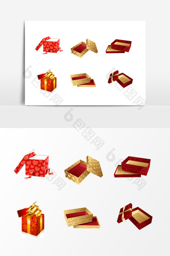 彩色礼品盒包装盒设计素材图片