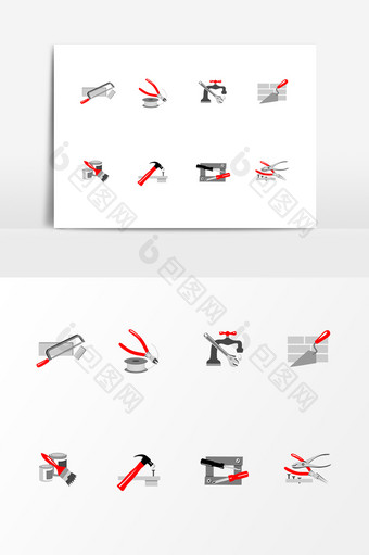 卡通修理工具设计素材图片