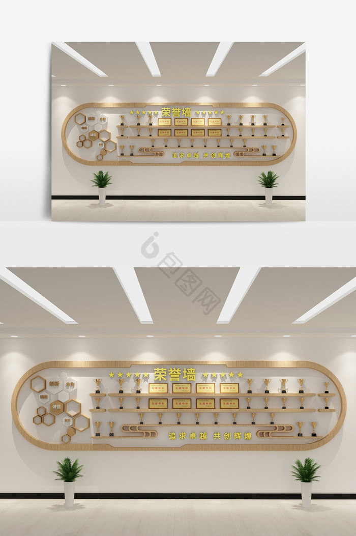 cdrmax简洁企业形象荣誉墙模型设计图片