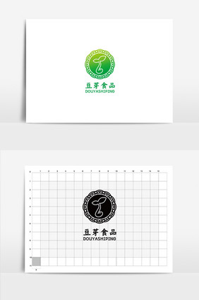 创意绿色豆芽logo标志