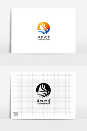 创意风帆教育培训logo标志