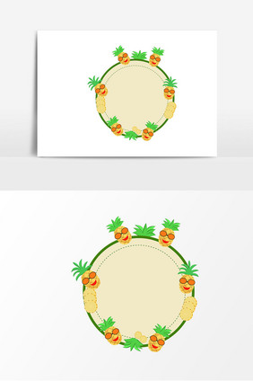 圆形菠萝边框