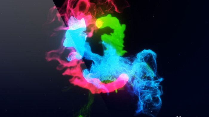 三色优雅烟雾粒子缠绕混合片头动画AE模板