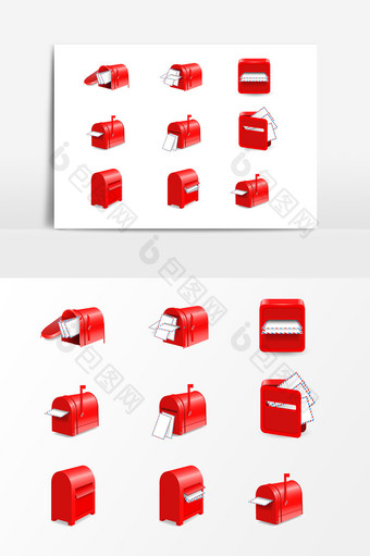 红色信箱邮箱设计素材图片