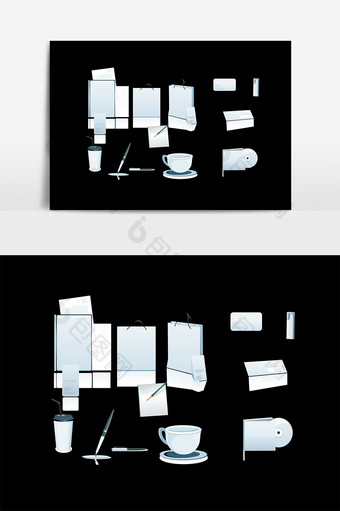 白色企业办公样机咖啡杯设计素材图片