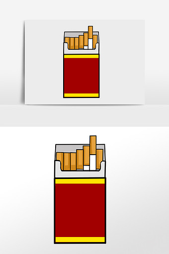 手绘日常生活男士香烟插画