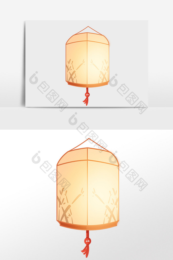 手绘中国风古风灯笼插画