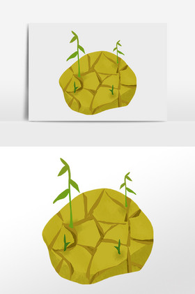 自然灾害枯地干枯插画