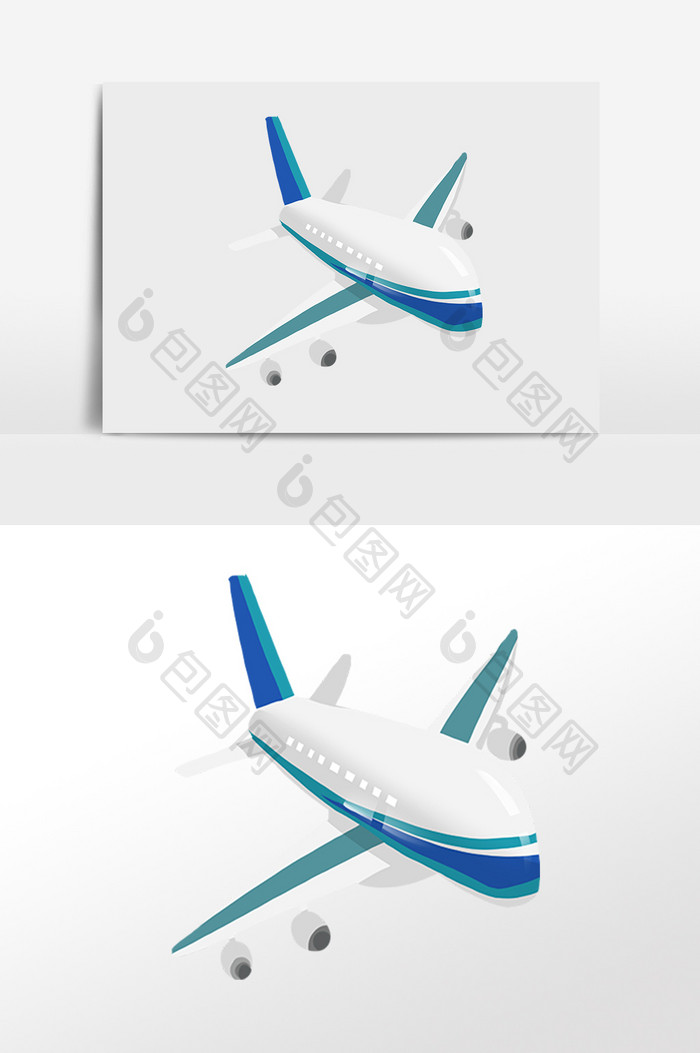 手绘航空交通工具飞机插画