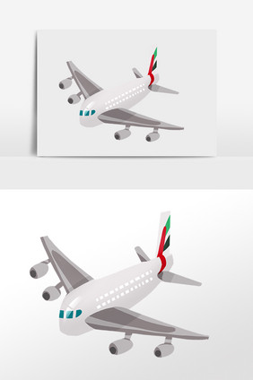 手绘航空交通工具飞机客机插画