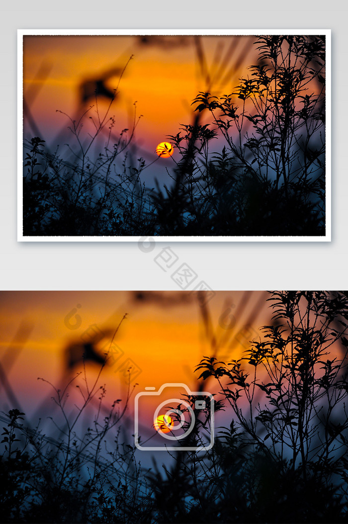黄昏落日余晖意境大气天空摄影图图片图片